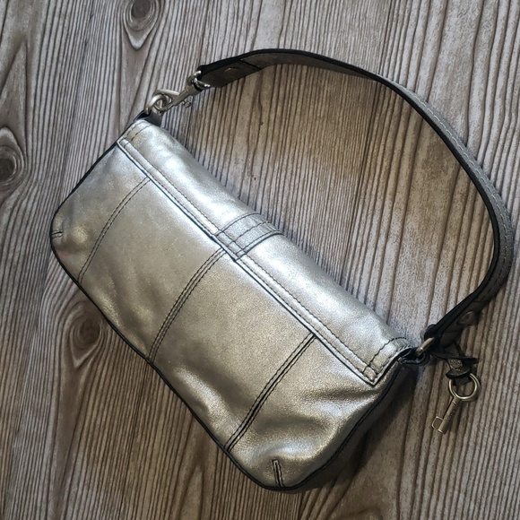 Fossil pewter silver small shoulder handbag - Picture 4 of 6
